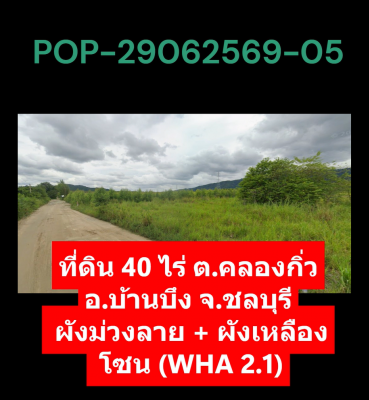 POP-29062569-05 ขายที่ดิน 40 ไร่ ต.คลองกิ่ว อ.บ้านบึง จ.ชลบุรี ผังม่วงลาย โซนนิคมอุตสาหกรรมอีสเทริน์